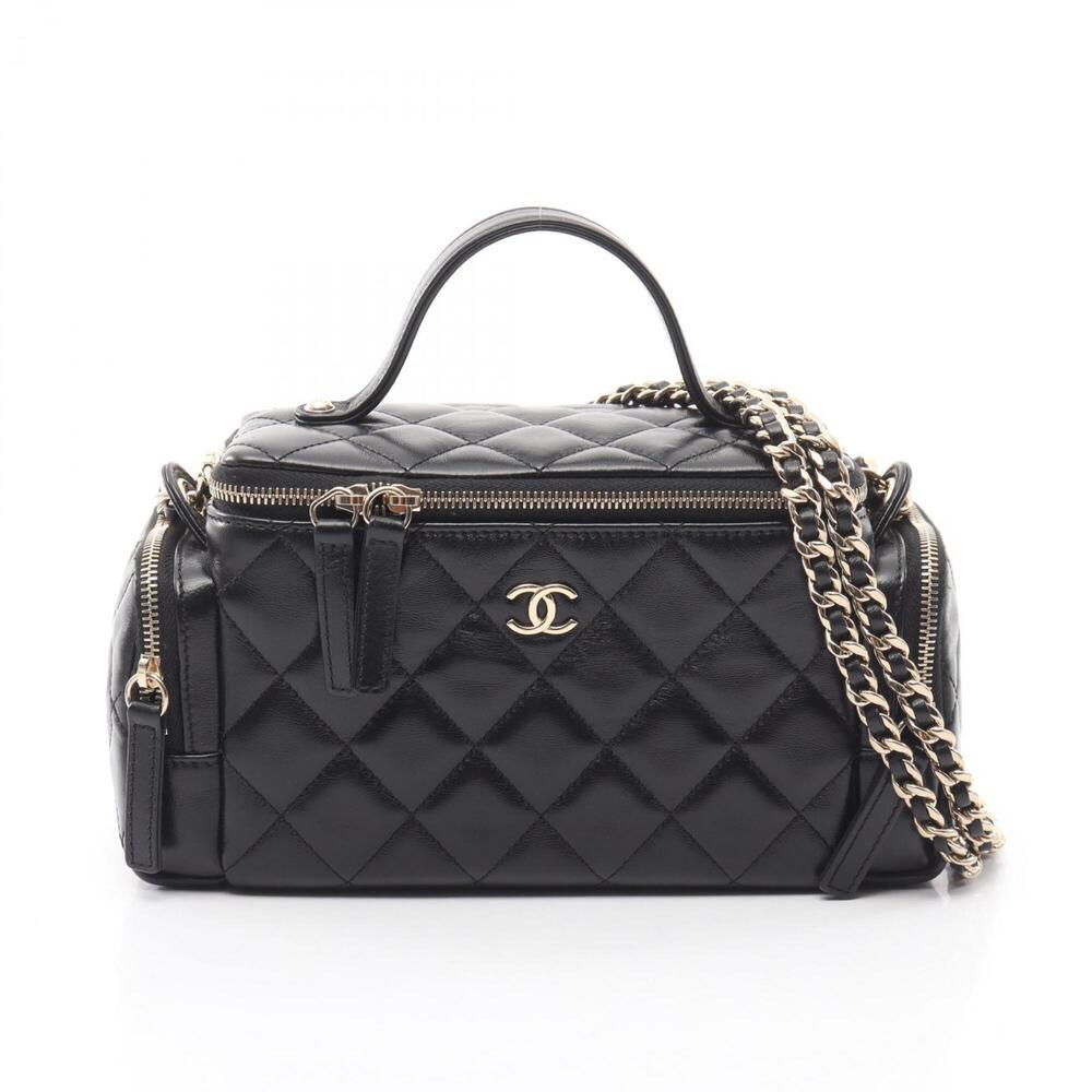 Chanel Matelassé Vanity 2-Way Shoulder Bag/Handbag, Lambskin Leather, Women's...